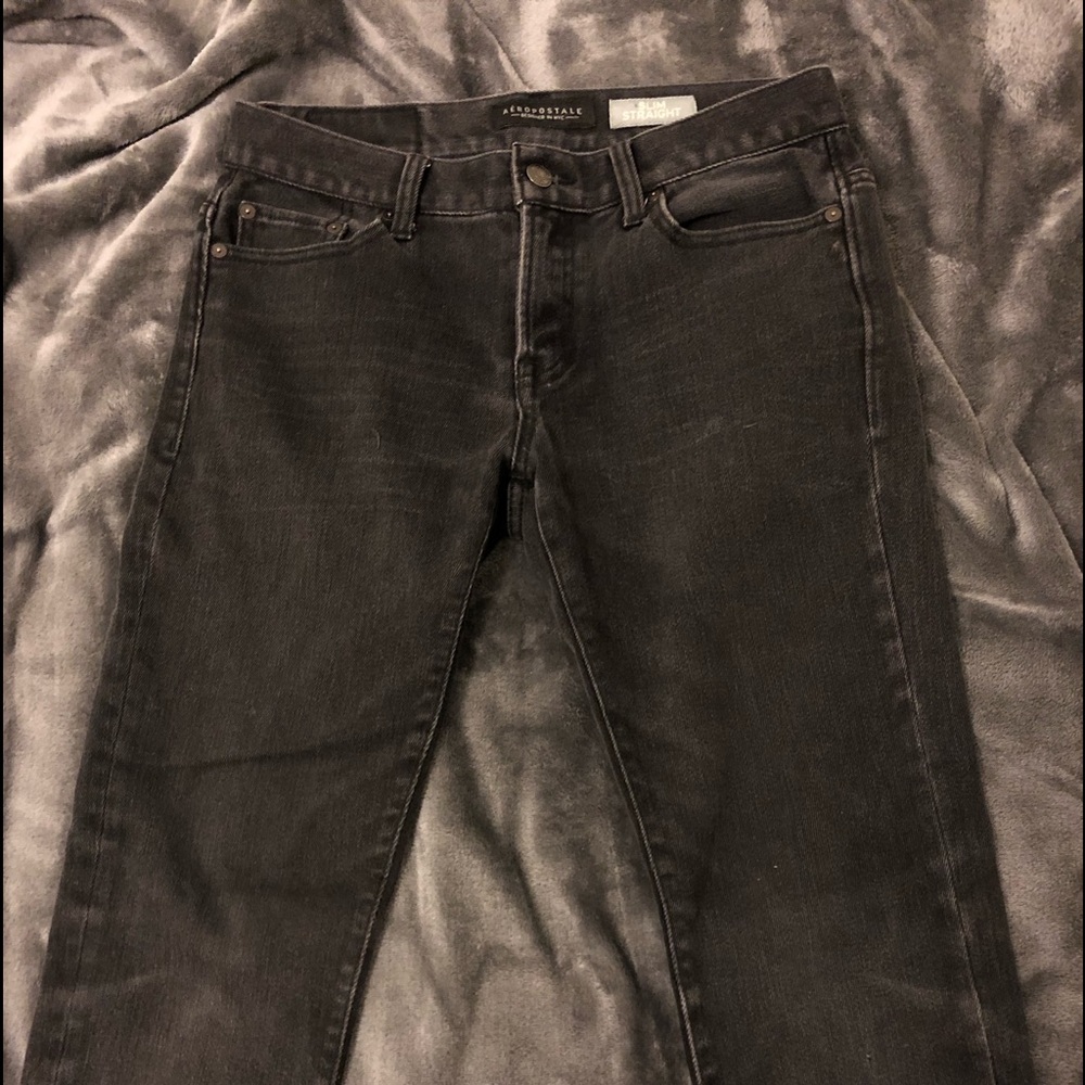 Dark wash jeans with corduroy texture